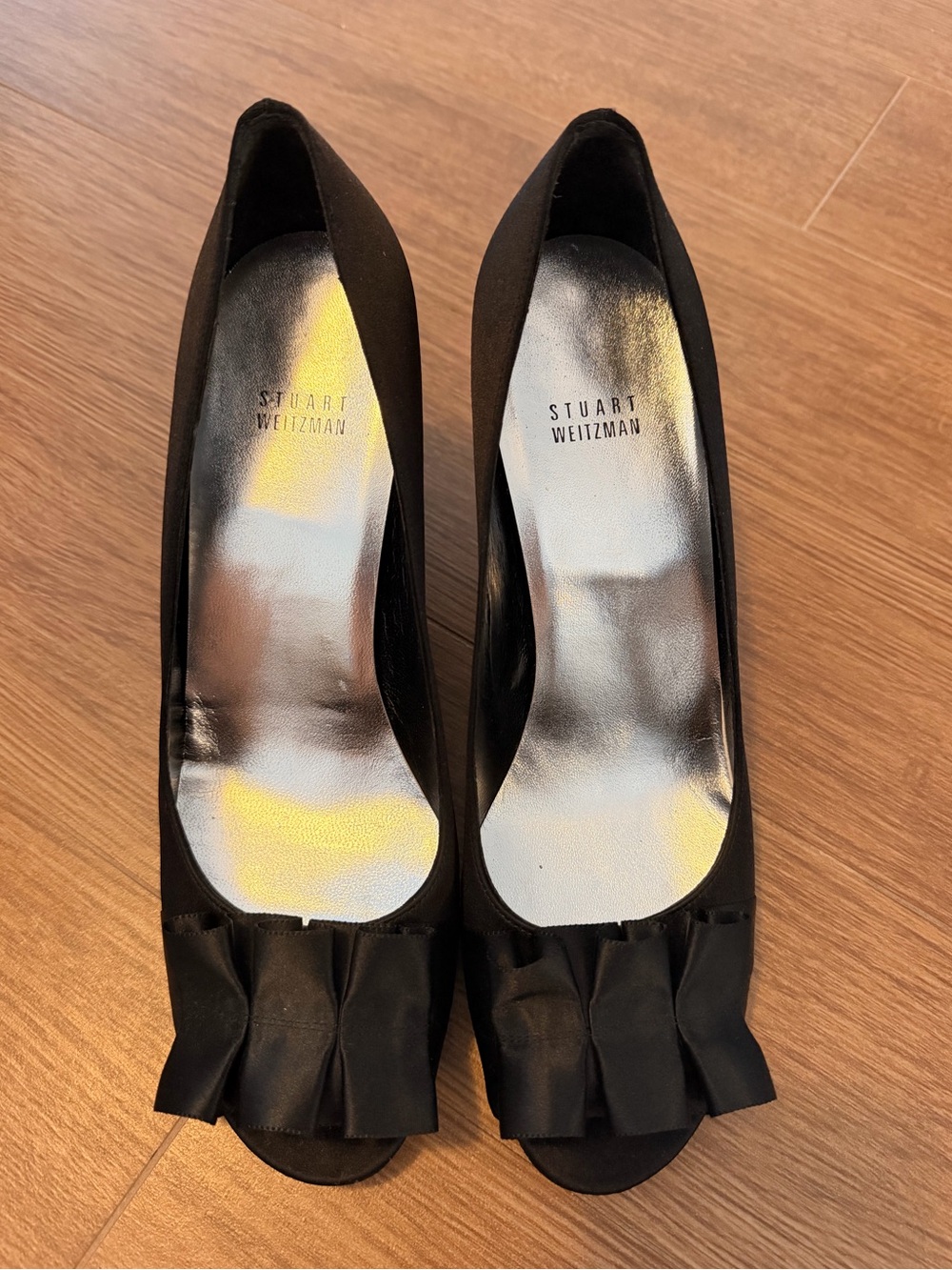 Satin Open Toe Formal Heels